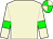 Beige body, beige arms, green armlets, green cap, beige quartered