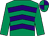 Emerald green, purple chevrons, emerald green sleeves, quartered cap