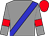 Grey, blue sash, red armlets on sleeves, red cap