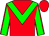 Red body, big-green chevron, big-green arms, red seams, red cap