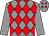 Grey and red diamonds, grey sleeves