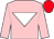 Pink, white inverted triangle, red cap
