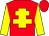 Red body, yellow cross of lorraine, yellow arms, red cap