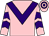 Pink, purple chevron, chevrons on sleeves, hooped cap