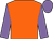 Orange, mauve sleeves and cap