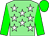 light green, white stars, green arms, green cap