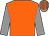 Orange body, grey arms, grey cap, orange striped