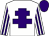 White body, purple cross of lorraine, white arms, purple striped, purple cap