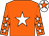 Orange, white star, orange sleeves, white stars, white cap, orange star