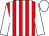 Red and white stripes, white sleeves and cap