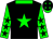 Black, green star, collar and sleeves, black stars, black cap, green stars and peak