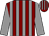 Maroon and grey stripes, grey sleeves