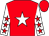 Red, white star, white sleeves, red stars, red cap