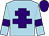Light blue, purple cross of lorraine, armlets and cap