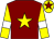 Maroon, yellow star, yellow sleeves, white armlets, yellow cap, maroon star