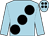 Light blue, large black spots, black spots on cap