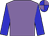 Mauve body, blue arms, blue cap, mauve quartered