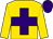 Gold, purple cross, gold sleeves, purple cap
