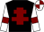 black, maroon cross of lorraine, white sleeves, maroon armlets, white and maroon quartered cap