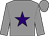 grey, purple star, grey armbands on purple star, grey cap