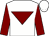 White, Maroon inverted triangle, sleeves and sleeves