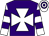 Purple, white maltese cross, white and purple hooped sleeves and cap