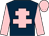 Dark blue, pink cross of lorraine, sleeves and cap
