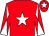 Red, white star, white sleeves, red diabolo, red cap, white star