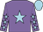 Mauve, light blue star, mauve sleeves, light blue stars and cap
