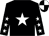 Black, white star, white stars on sleeves, quartered cap