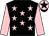 Black, pink stars and sleeves, pink cap, black star and peak