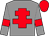 Grey body, red cross of lorraine, grey arms, red armlets, red cap