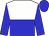 White and blue halved horizontally, blue sleeves and cap