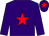 Purple, red star and star on cap