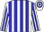 White body, big-blue striped, white arms, big-blue striped, white cap, big-blue hooped