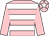 Pink & white hoops, pink sleeves, white star on cap