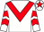 White, red chevron, red chevrons on sleeves, red star on cap