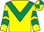 YELLOW, EMERALD GREEN chevron, chevrons on sleeves, quartered cap