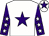 White, purple star, purple sleeves, white stars, white cap, purple star