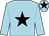 Light blue, black star, star on cap