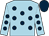 light blue, dark blue spots, dark blue cap