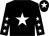 Black, white star, white stars on sleeves, white star on cap