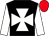 Black, white maltese cross and sleeves, red cap