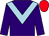 Purple, Light Blue chevron, purple sleeves, Red cap