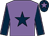 Mauve, dark blue star, dark blue sleeves, mauve seams, dark blue cap, mauve star