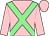 Pink, light green cross belts