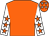 Orange, white sleeves, orange stars, orange cap, white stars