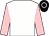 White, pink sleeves, black cap, white hoop