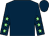 dark blue, light green stars on sleeves