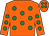 orange, emerald green spots